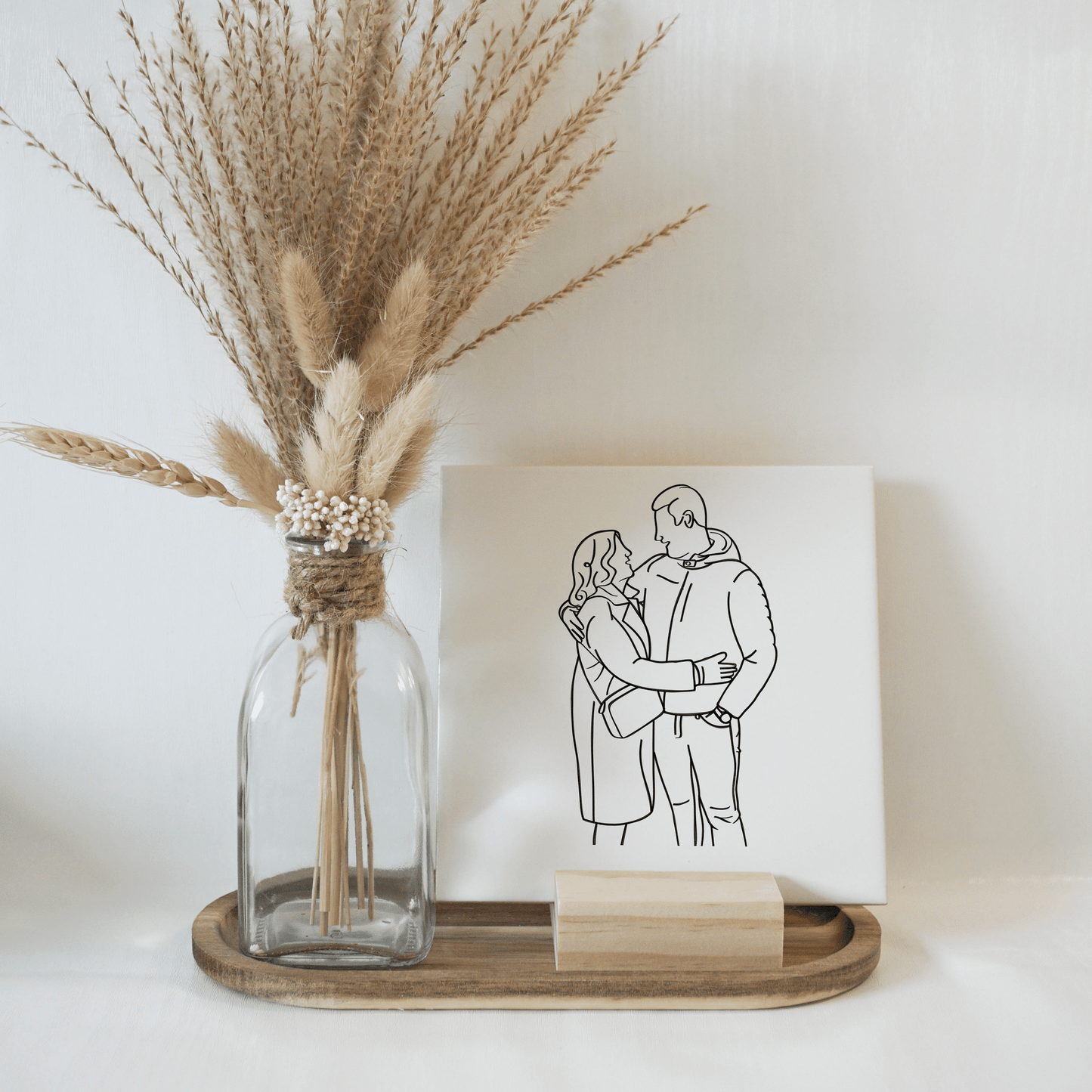 Tegel met Gepersonaliseerde Line Art Illustratie