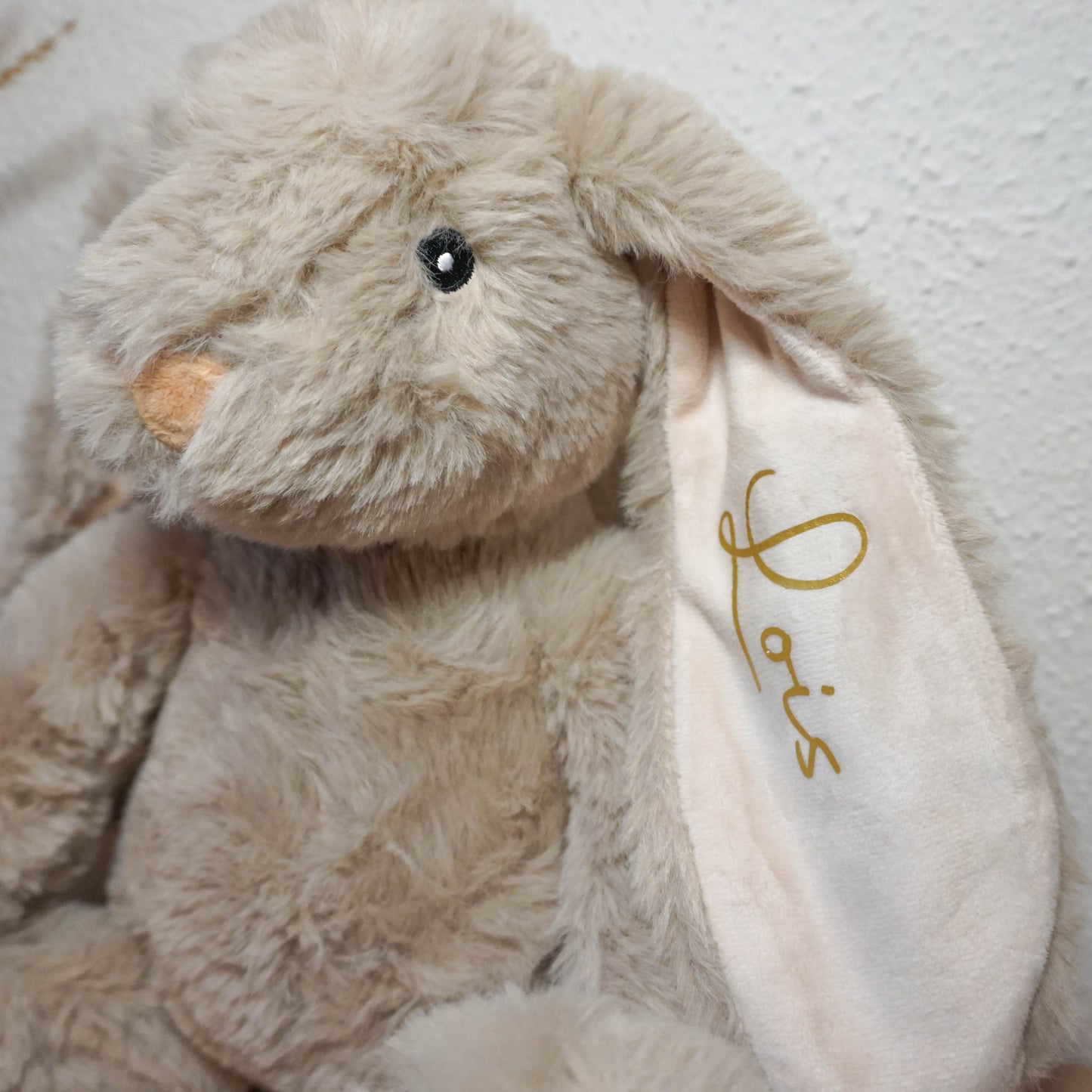 Gepersonaliseerd Knuffelkonijn Beige | Uniek kraamcadeau