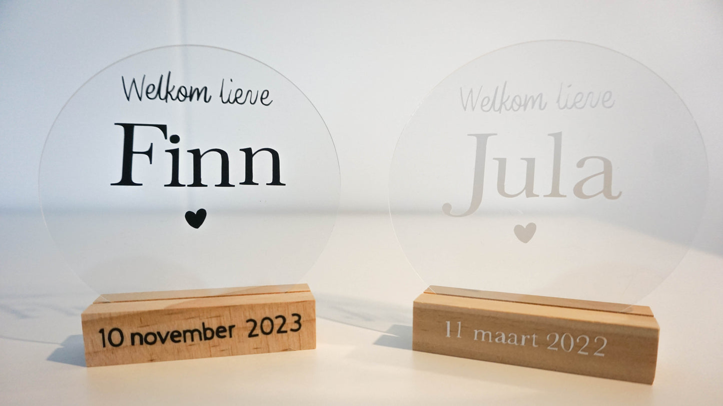 Varianten geboortecirkel witte of zwarte tekst