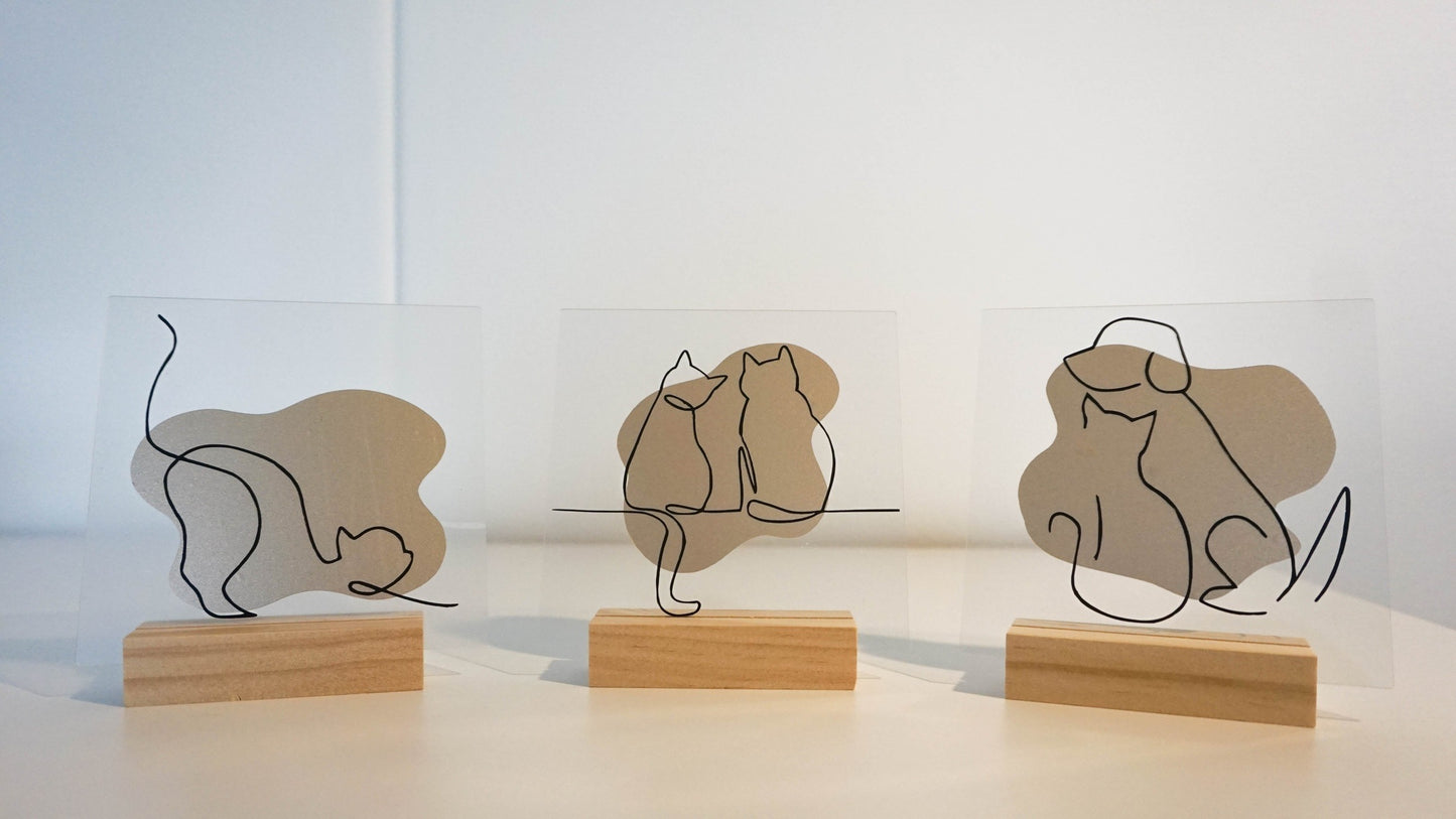 Diverse varianten katten line art