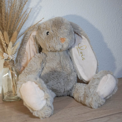 Gepersonaliseerd Knuffelkonijn Beige | Uniek kraamcadeau