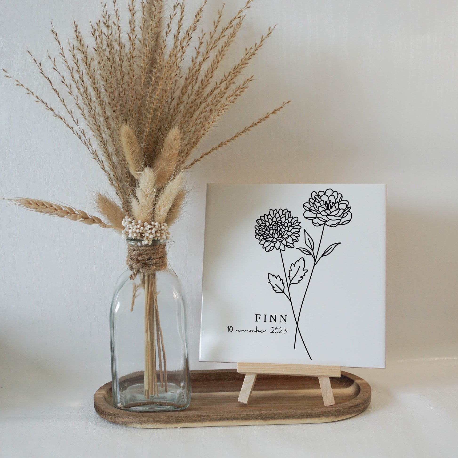 Geboortebloem November Houten mini schildersezel