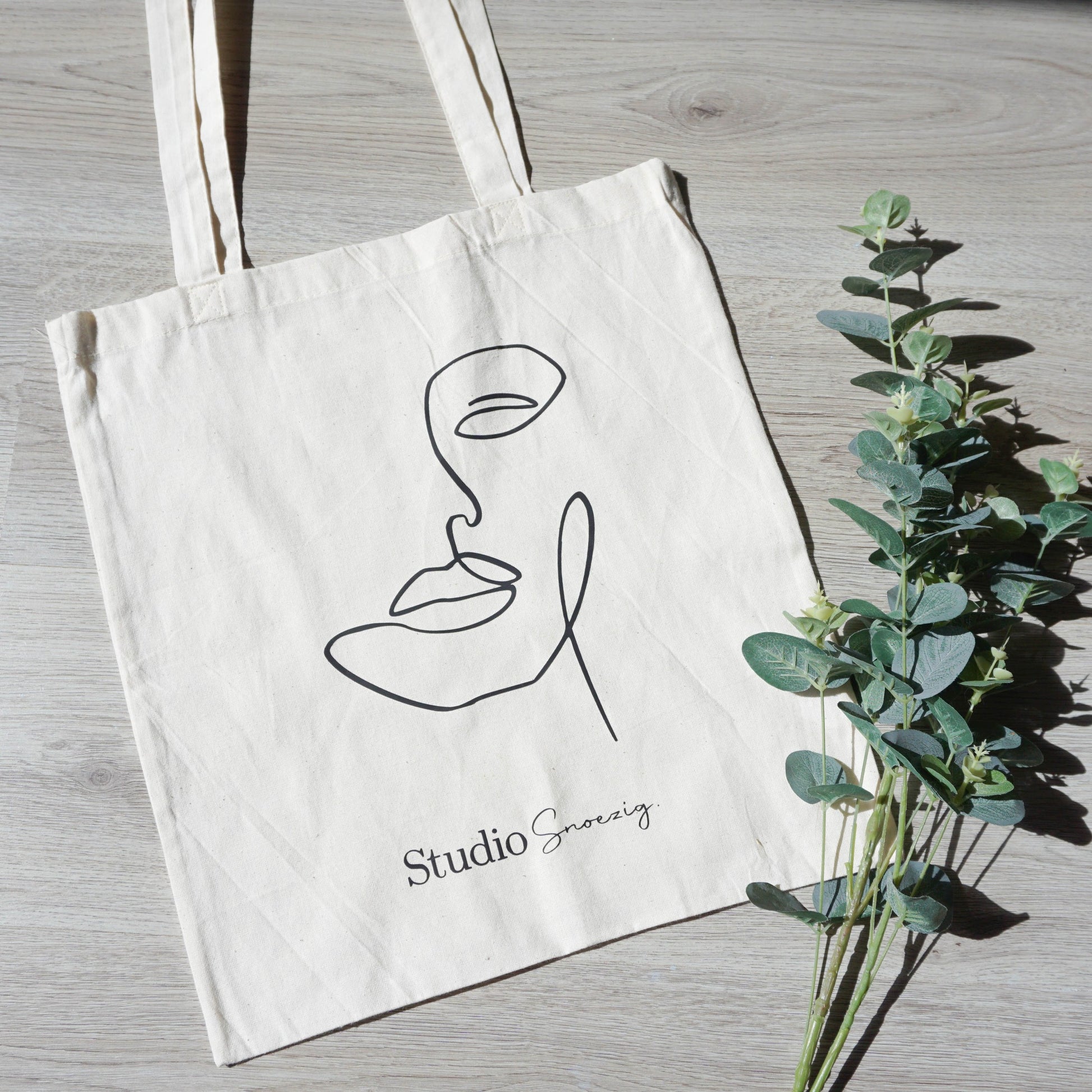 Linnen Tas met Gezicht Ontwerp
