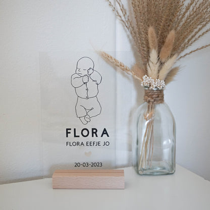 Voorbeeld Flora met houten houder 