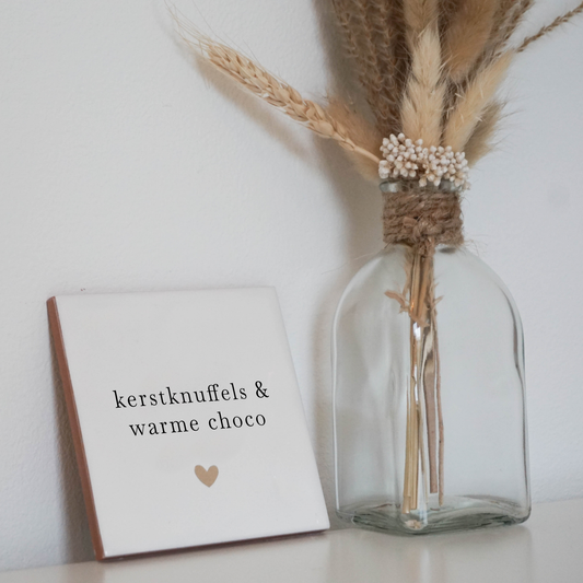 Tegeltje - Kerst knuffels & warme choco