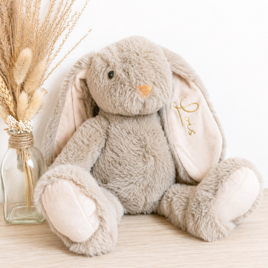 Gepersonaliseerd Knuffelkonijn Beige | Uniek kraamcadeau